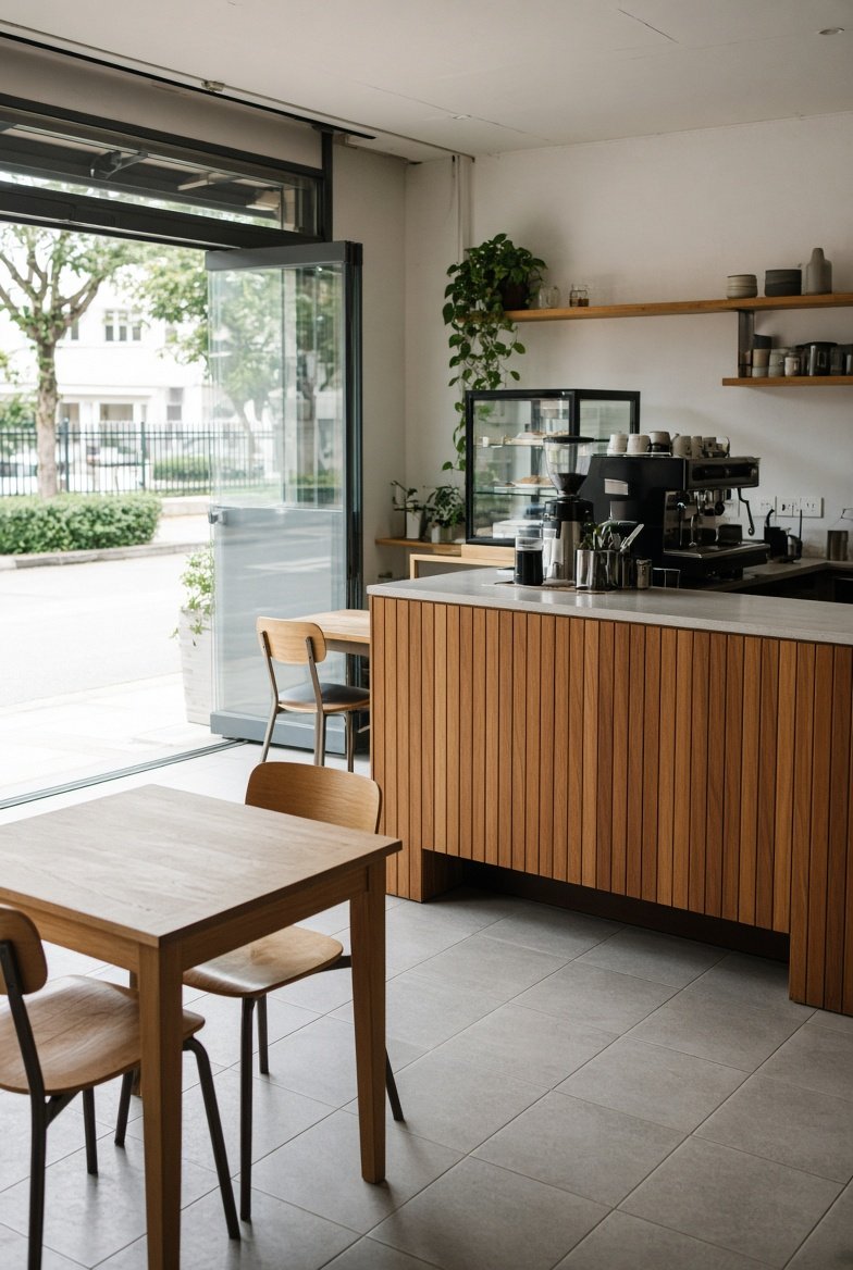 Café counter and seating
